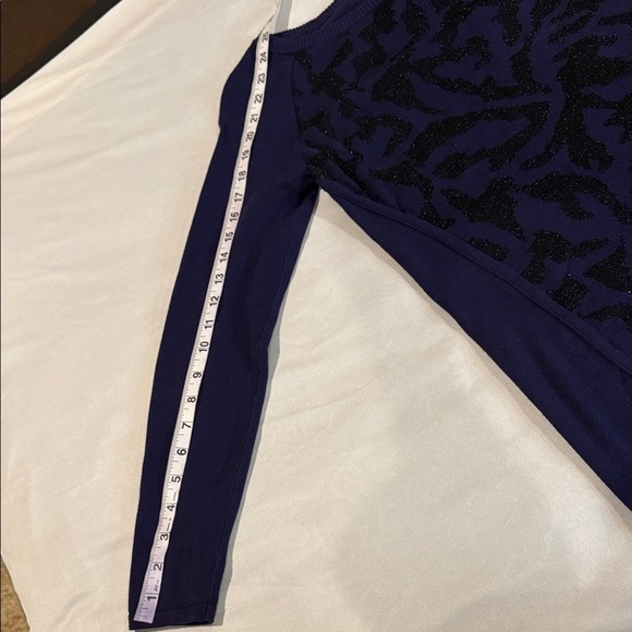 Reitmans Sweater Dress Purple with Black Embellishments Crew Neck Women's Size M - Picture 8 of 12